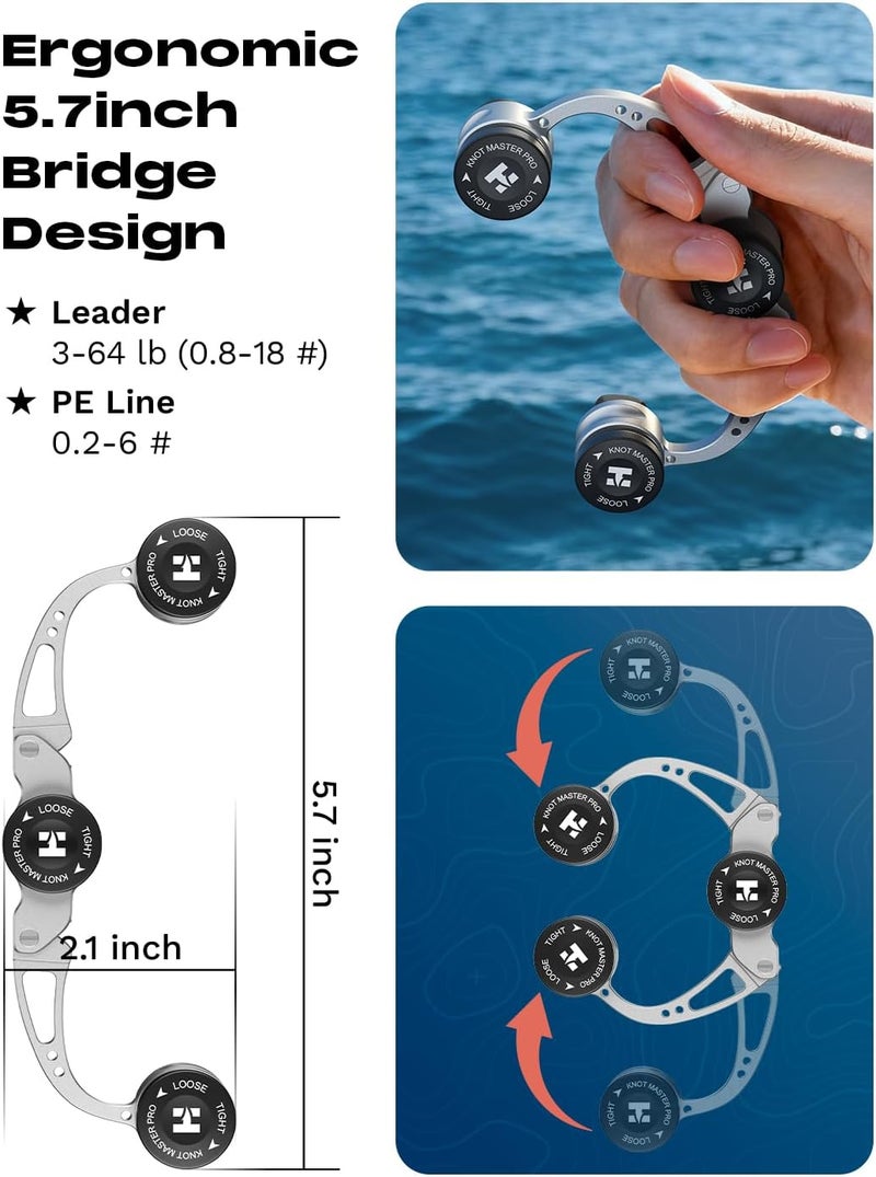 HOOK-EZE FG Knot Tying Tool, GT Knot Assist for Braid to Leader Connection, Adjustable Tension, Fast and Secure FG Knotter, Premium Fishing Gifts for Saltwater Freshwater Anglers Fishermen - Image 5